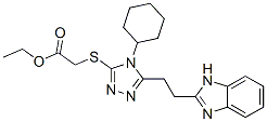 [[5-[2-(1H-Benzimidazol-2-yl)ethyl]-4-cyclohexyl-4H-1,2,4-triazol-3-yl]thio]acetic acid ethyl ester 结构式