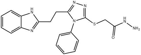 [[5-[2-(1H-Benzimidazol-2-yl)ethyl]-4-phenyl-4H-1,2,4-triazol-3-yl]thio]acetic acid hydrazide 结构式