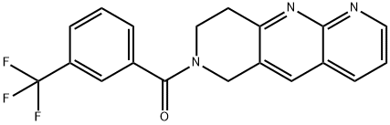 Pyrido[2,3-b][1,6]naphthyridine, 6,7,8,9-tetrahydro-7-[3-(trifluoromethyl)benzoyl]- (9CI) 结构式