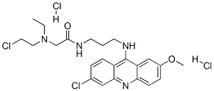 2-(2-chloroethyl-ethyl-amino)-N-[3-[(6-chloro-2-methoxy-acridin-9-yl)a mino]propyl]acetamide dihydrochloride 结构式