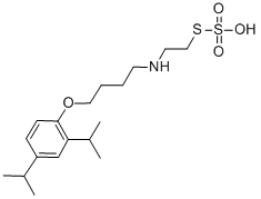 2-((4-(2,4-Diisopropylphenoxy)butyl)amino)ethanethiol, hydrogen sulfat e (ester) 结构式