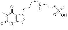 2-((4-(1,3-Dimethyl-2,6-dioxopurin-7-yl)butyl)amino)ethanethiol, hydro gen sulfate (ester) 结构式