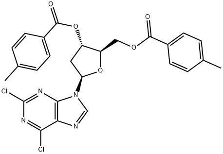 2,6-DICHLORO-9-(2-DEOXY-3,5-DI-O-P-TOLUOYL-Β-D-ERYTHRO-PENTOFURANOSYL 结构式