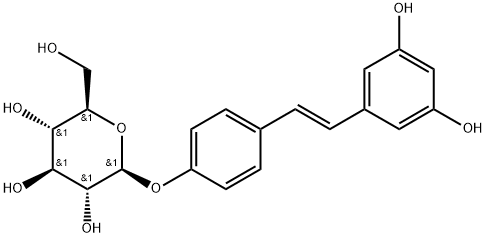 白藜芦醇-4'-O-葡萄糖苷 结构式