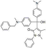 4-[[4-(Dimethylamino)phenyl]hydroxy[4-[methyl(phenylmethyl)amino]phenyl]methyl]-1,2-dihydro-1,5-dimethyl-2-phenyl-3H-pyrazol-3-one 结构式