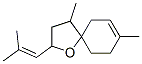 4,8-Dimethyl-2-(2-methyl-1-propenyl)-1-oxaspiro[4.5]dec-7-ene 结构式