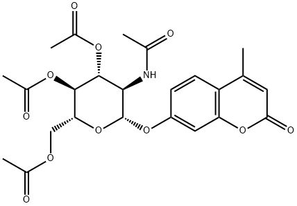 4-METHYL-7-[[3,4,6-TRI-O-ACETYL-2-(ACETYLAMINO)-2-DEOXY-Β-D-GLUCOPYRANOSYL]OXY]- 2H-1-BENZOPYRAN-2-ONE 结构式