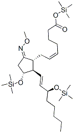 Prosta-5,13-dien-1-oic acid, 9-(methoxyimino)-11,15-bis[(trimethylsily l)oxy]-, trimethylsilyl ester, (5Z,9Z,11alpha,13E,15S)- 结构式