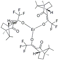 三[3-(三氟甲基羟基亚甲基)-(+)-樟脑酸]铒(III) 结构式