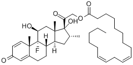 9-fluoro-11beta,17-dihydroxy-16alpha-methylpregna-1,4-diene-3,20-dione  21-(9Z,12Z)-octadeca-9,12-dienoate 结构式