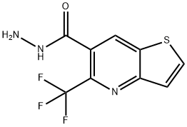 5-(TRIFLUOROMETHYL)THIENO[3,2-B]PYRIDINE-6-CARBOXYLIC ACID, HYDRAZIDE 结构式