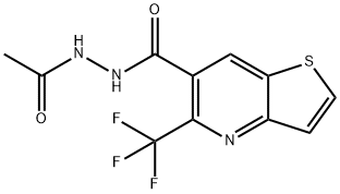 5-(TRIFLUOROMETHYL)THIENO[3,2-B]PYRIDINE-6-CARBOXYLIC ACID, 2-ACETYLHYDRAZIDE 结构式