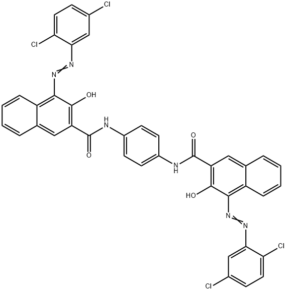 N,N'-1,4-亚苯基-二[4-[(2,5-二氯苯基)偶氮]-3-羟基萘-2-甲酰胺] 结构式