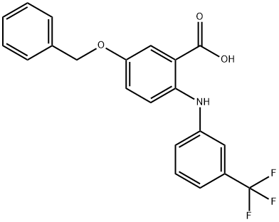 Benzoic  acid,  5-(phenylmethoxy)-2-[[3-(trifluoromethyl)phenyl]amino]- 结构式