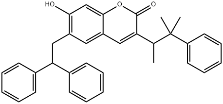 3-(1,2-Dimethyl-2-phenylpropyl)-6-(2,2-diphenylethyl)-7-hydroxy-2H-1-benzopyran-2-one 结构式