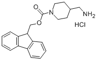 1-FMOC-4-(氨甲基)-哌啶盐酸盐 结构式