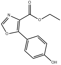 5-(4-羟基-苯基)-恶唑-4-甲酸乙酯 结构式