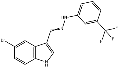 5-bromo-1H-indole-3-carbaldehyde N-[3-(trifluoromethyl)phenyl]hydrazone 结构式