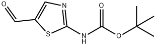 5-甲酰基噻唑-2-氨基甲酸叔丁酯 结构式