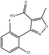 3-(2-氯-6-氟苯基)-5-甲基异恶唑-4-羧酸 结构式