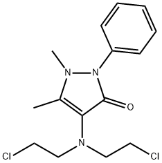 4-[Bis(2-chloroethyl)amino]-1,2-dihydro-1,5-dimethyl-2-phenyl-3H-pyrazol-3-one 结构式