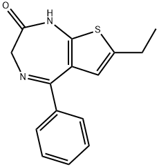 1,3-Dihydro-7-ethyl-5-phenyl-2H-thieno[2,3-e]-1,4-diazepin-2-one 结构式