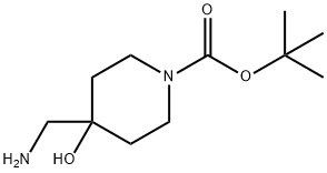 4-(氨基甲基)-4-羟基哌啶-1-甲酸叔丁酯 结构式