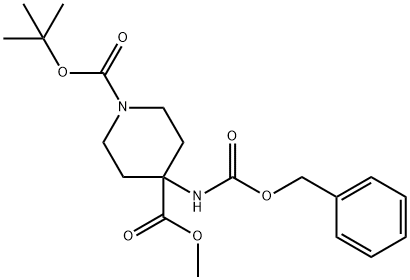 1-BOC-4-(CBZ-氨基)哌啶-4-甲酸甲酯 结构式
