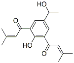 (-)-2,6-Bis(3-methyl-1-oxo-2-butenyl)-4-(1-hydroxyethyl)phenol 结构式