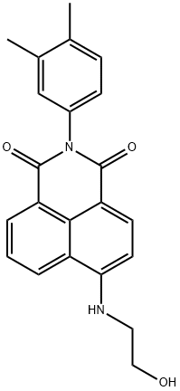 2-(3,4-二甲基苯基)-6-[(2-羟乙基)氨基]-1H-苯并[DE]异喹啉-1,3(2H)-二酮 结构式