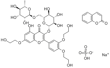 2-[3,4-bis(2-hydroxyethoxy)phenyl]-5-hydroxy-7-(2-hydroxyethoxy)-3-[(2S,3R,4S,5S,6R)-3,4,5-trihydroxy-6-[[(2R,3R,4R,5R,6S)-3,4,5-trihydroxy-6-methyloxan-2-yl]oxymethyl]oxan-2-yl]oxychromen-4-one,chromen-2-one,sodium,sulfuricacid