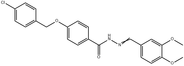 4-((4-CHLOROBENZYL)OXY)-N'-(3,4-DIMETHOXYBENZYLIDENE)BENZOHYDRAZIDE 结构式