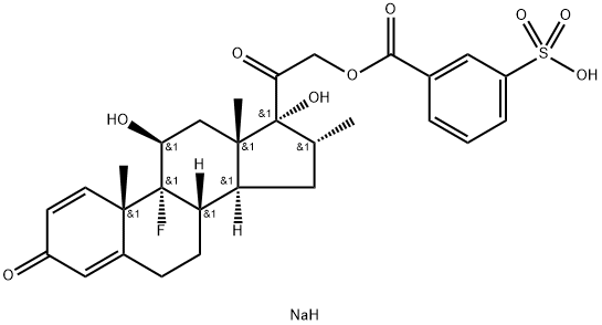 去氧西米松杂质17(地塞米松-间硫苯甲酸钠) 结构式
