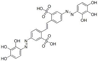 2,2'-(1,2-Ethenediyl)bis[5-[(2,3,4-trihydroxyphenyl)azo]benzenesulfonic acid] 结构式