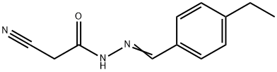 Acetic acid, cyano-, [(4-ethylphenyl)methylene]hydrazide (9CI) 结构式