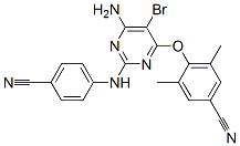 4-[6-amino-5-bromo-2-[(4-cyanophenyl)amino]pyrimidin-4-yl]oxy-3,5-dimethyl-benzonitrile 结构式