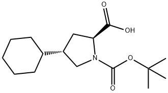 (2S,4S)-BOC-4-CYCLOHEXYL-PYRROLIDINE-2-CARBOXYLIC ACID 结构式