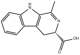 (S)-4,9-二氢-1-甲基-3H-吡啶并(3,4-B)吲哚-3-羧酸 结构式