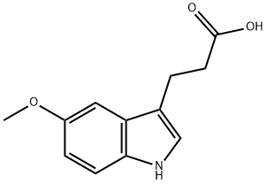 3-(5-甲氧基-1H-吲哚-3-基)丙酸 结构式