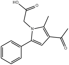 (3-乙酰基-2-甲基-5-苯基-1H-吡咯-1-基)乙酸 结构式