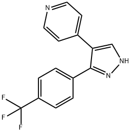 4-(3-(4-(三氟甲基)苯基)-1H-吡唑-4-基)吡啶 结构式