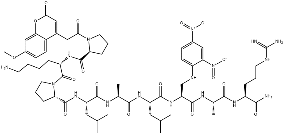 MCA-PRO-LYS-PRO-LEU-ALA-LEU-DAP(DNP)-ALA-ARG-NH2 结构式
