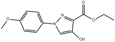 4-羟基-1-(4-甲氧基苯基)吡唑-3-羧酸乙酯 结构式