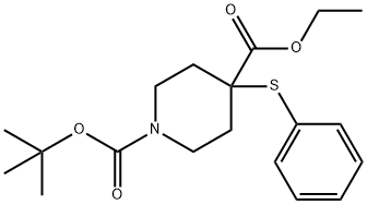 1-TERT-BUTYL 4-ETHYL 4-(PHENYLTHIO)PIPERIDINE-1,4-DICARBOXYLATE 结构式