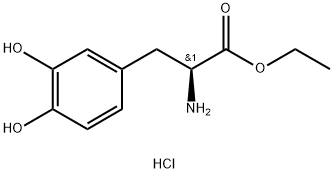 L-3,4-二羟基苯丙氨酸乙酯盐酸盐 结构式