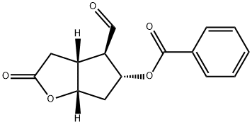 [3aR(3aa,4a,5b,6aa)]-(-)-5-(苯甲酰氧基)六氢-2-氧代-2H-环戊并[b]呋喃-4-甲醛 结构式