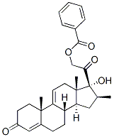 17,21-dihydroxy-16beta-methylpregna-4,9(11)-diene-3,20-dione 21-benzoate 结构式