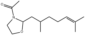 3-Acetyl-2-(2,6-dimethyl-5-heptenyl)oxazolidine 结构式