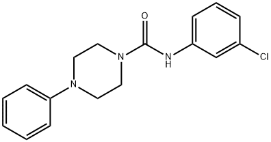 N-(3-chlorophenyl)-4-phenyl-1-piperazinecarboxamide 结构式