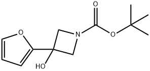 3-FURAN-2-YL-3-HYDROXYAZETIDINE-1-CARBOXYLIC ACID TERT-BUTYL ESTER 结构式